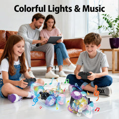 Kizeefun RC car with bright LED headlights lights up action-packed playtime