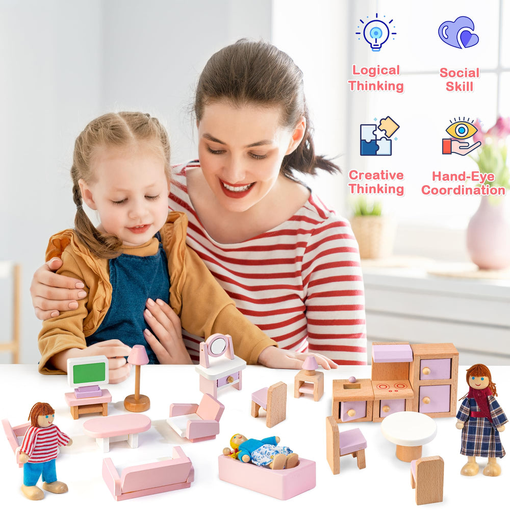 Kizfarm dollhouse set is safe and durable for everyday use