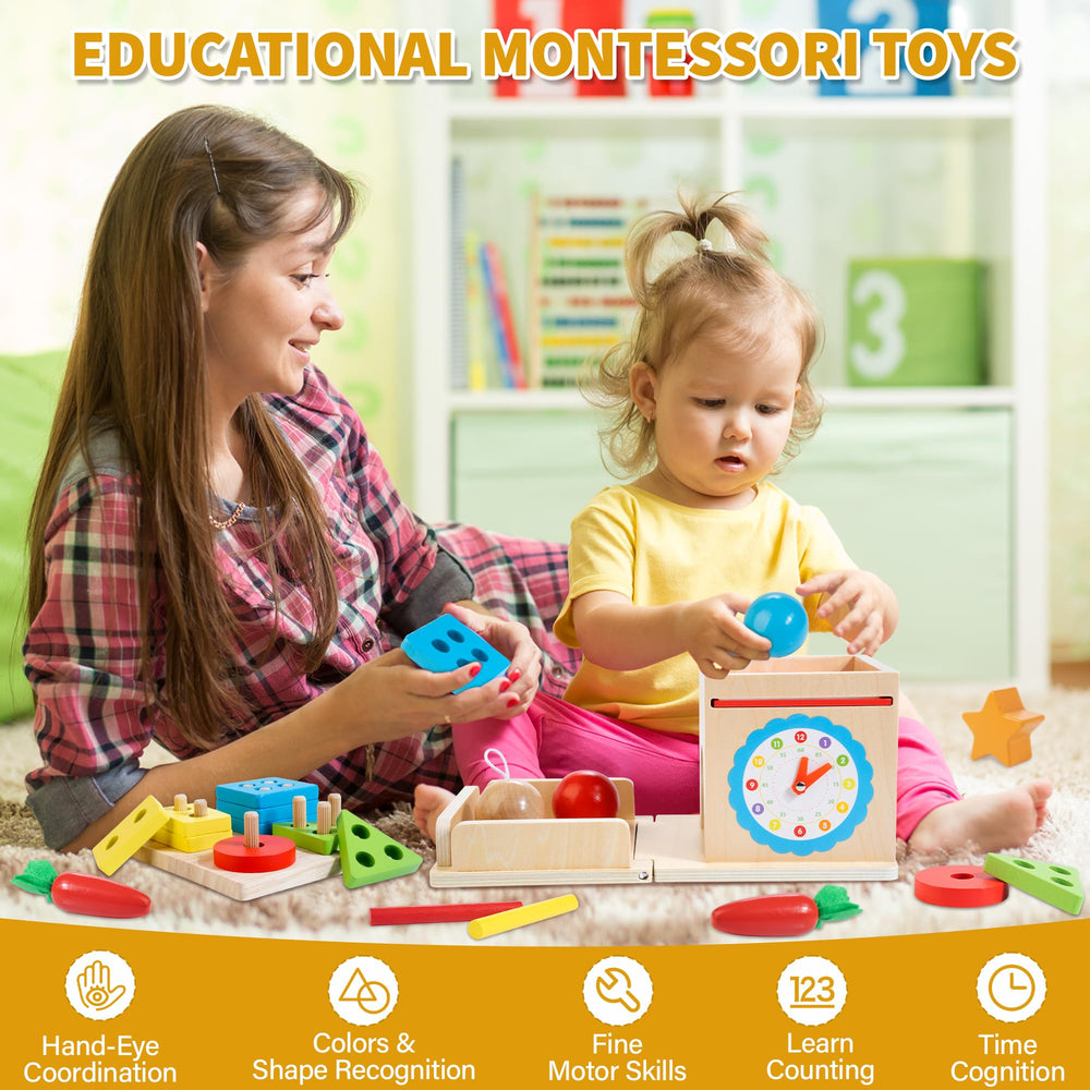 Kizfarm safe wooden materials baby toys with smooth, burr-free design.