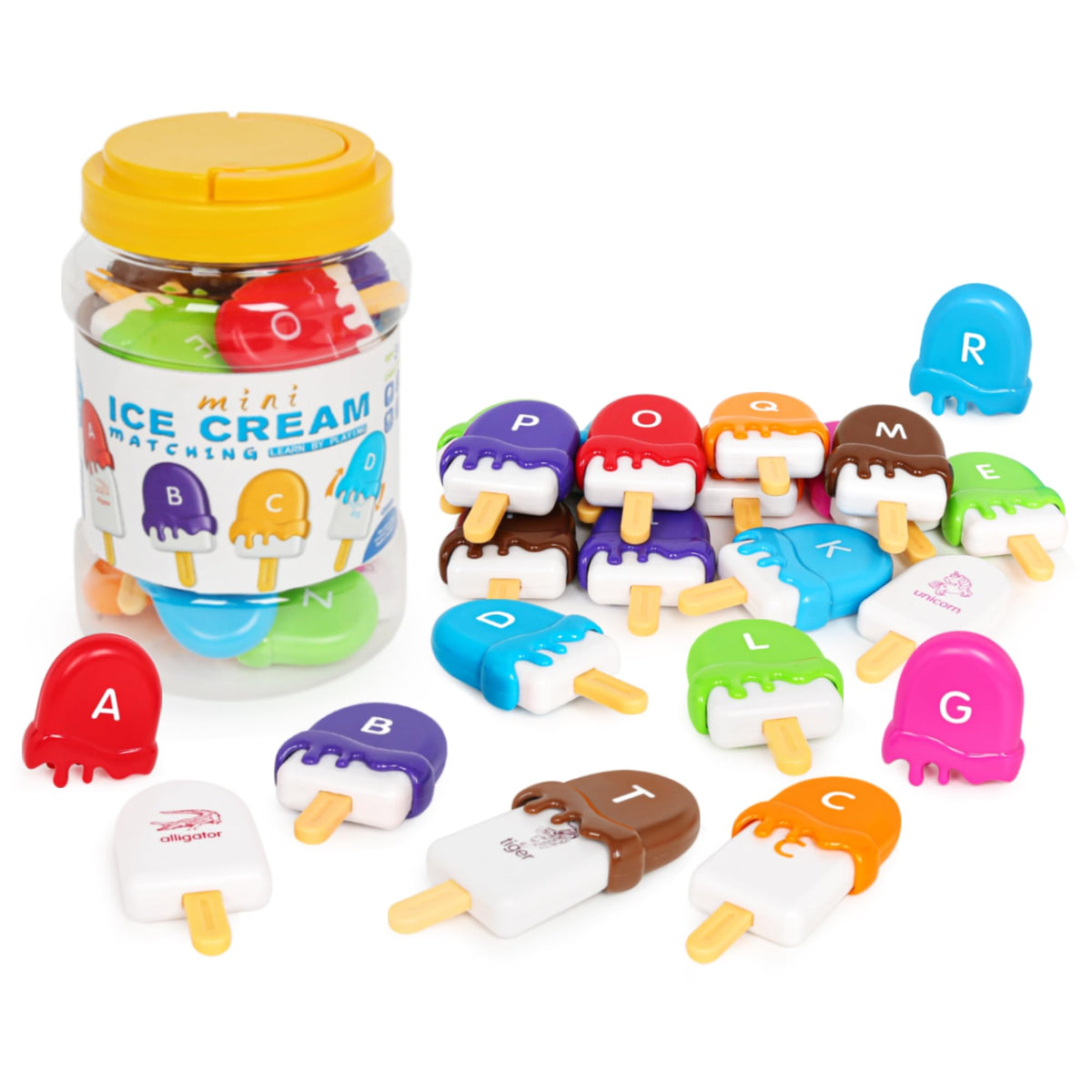 Kizh alphabet ice cream toy front view showing letters for engaging learning