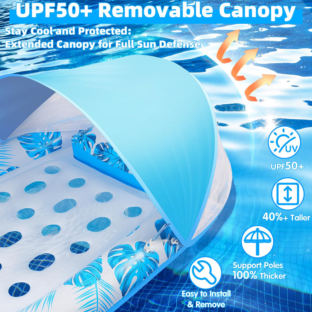 KIZJORYA adult inflatable lounge offers roomy comfort for pools, lakes, or beaches.