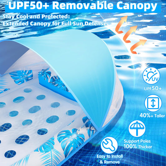 KIZJORYA adult inflatable lounge offers roomy comfort for pools, lakes, or beaches.
