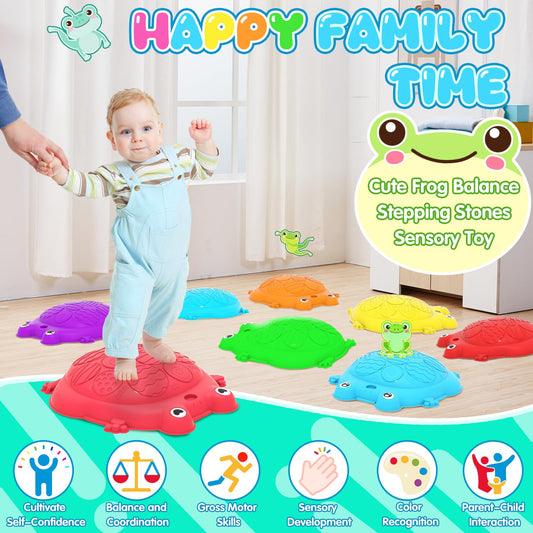 KIZJORYA colorful stepping stones arranged for color recognition play.