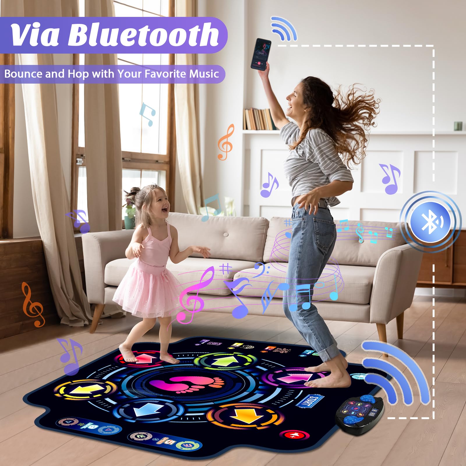 KIZJORYA Bluetooth mode lets kids dance to favorite songs.