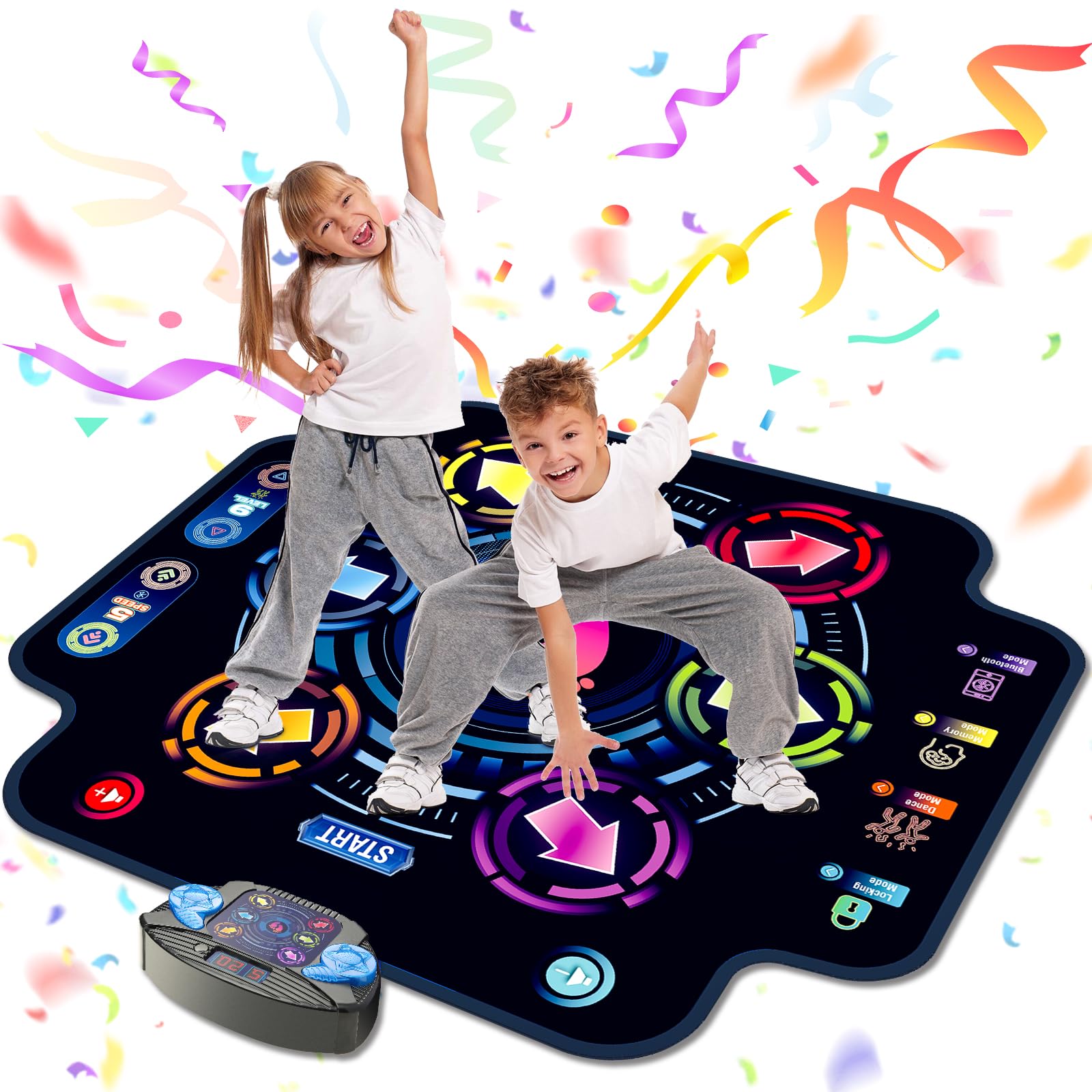 KIZJORYA dance mat with LED display boosts rhythm and coordination during play.