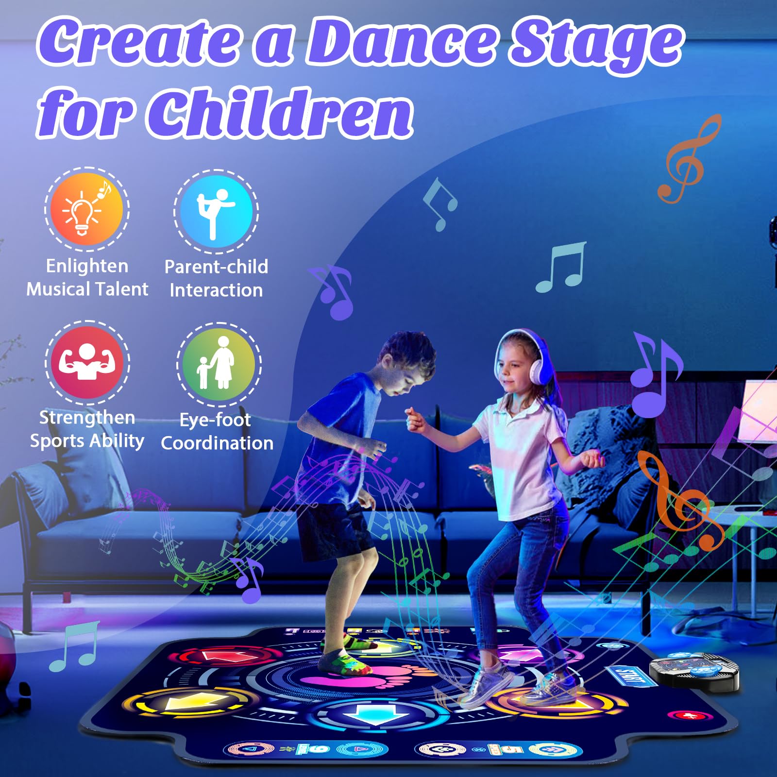 KIZJORYA Dance Mat volume keys let you adjust sound without stopping the music.