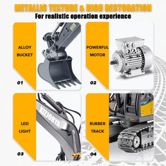Kizjorya excavator emits sound and lights to boost realism.
