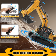 KIZJORYA RC excavator digging action inspires imaginative play.