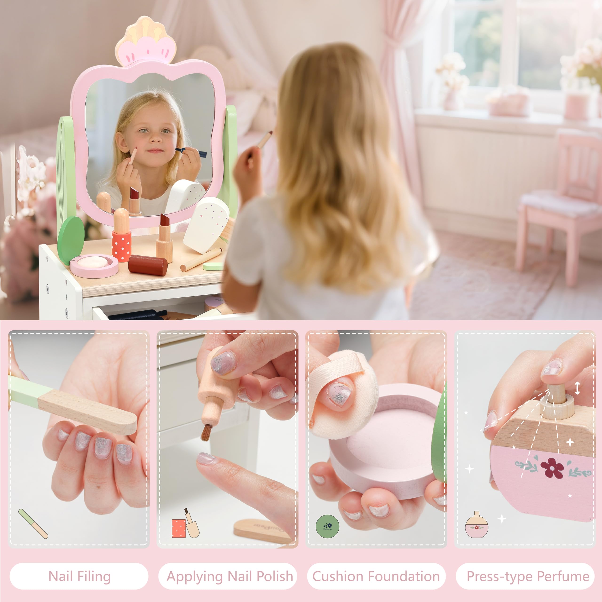 KizKnows removable flower center doubles as portable mirror for on-the-go fun