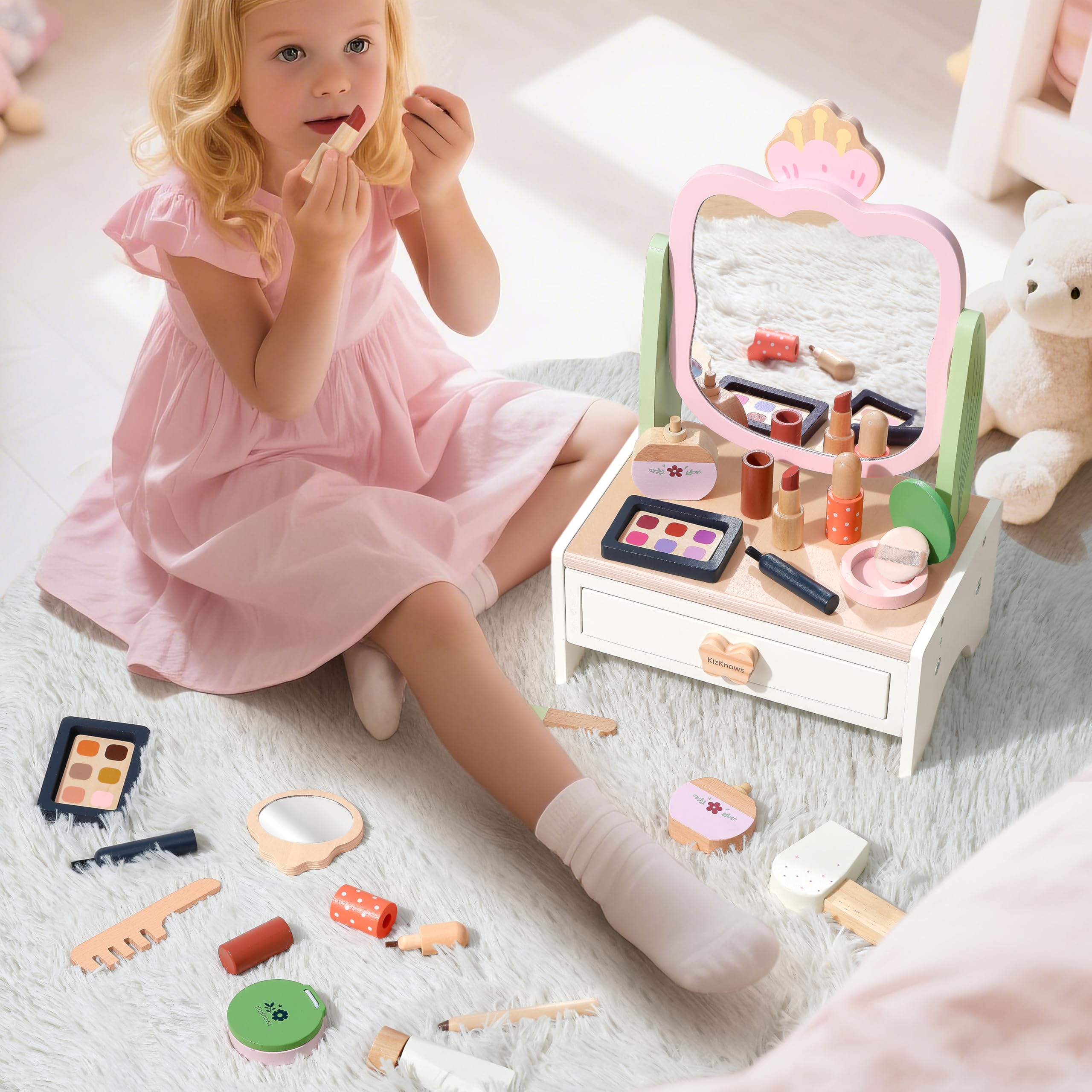 KizKnows spacious drawer keeps tiny items neatly organized for tidy playtime