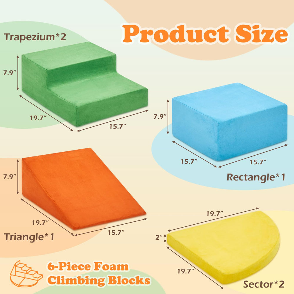 KIZLAND toddler climbing blocks at playtime with gentle, non-slip fabric.