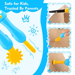 Kizmore Cardboard Cutter kitchen playset sparks pretend cooking and organization.