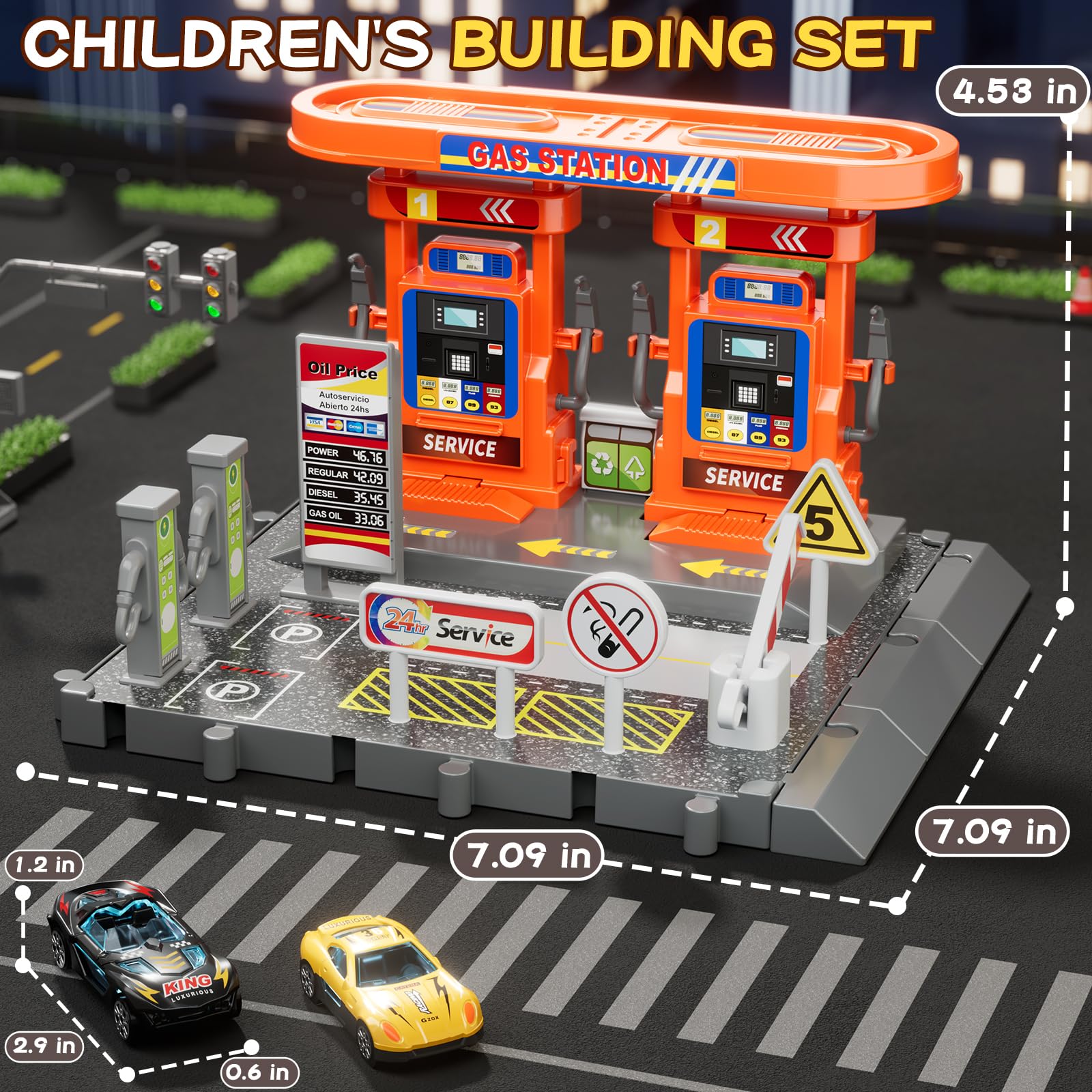 Expandable base with linking points invites new garage toy collaborations.