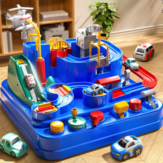 KIZONLY race track side view shows compact design for small spaces.
