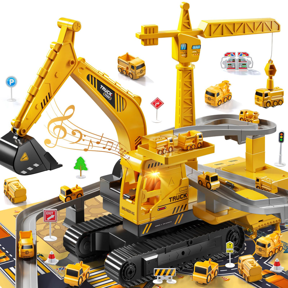 KIZONLY construction excavator toy with large excavator for imaginative construction play.