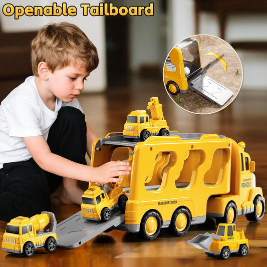KIZONLY crane truck toy with moving cab for interactive pretend work