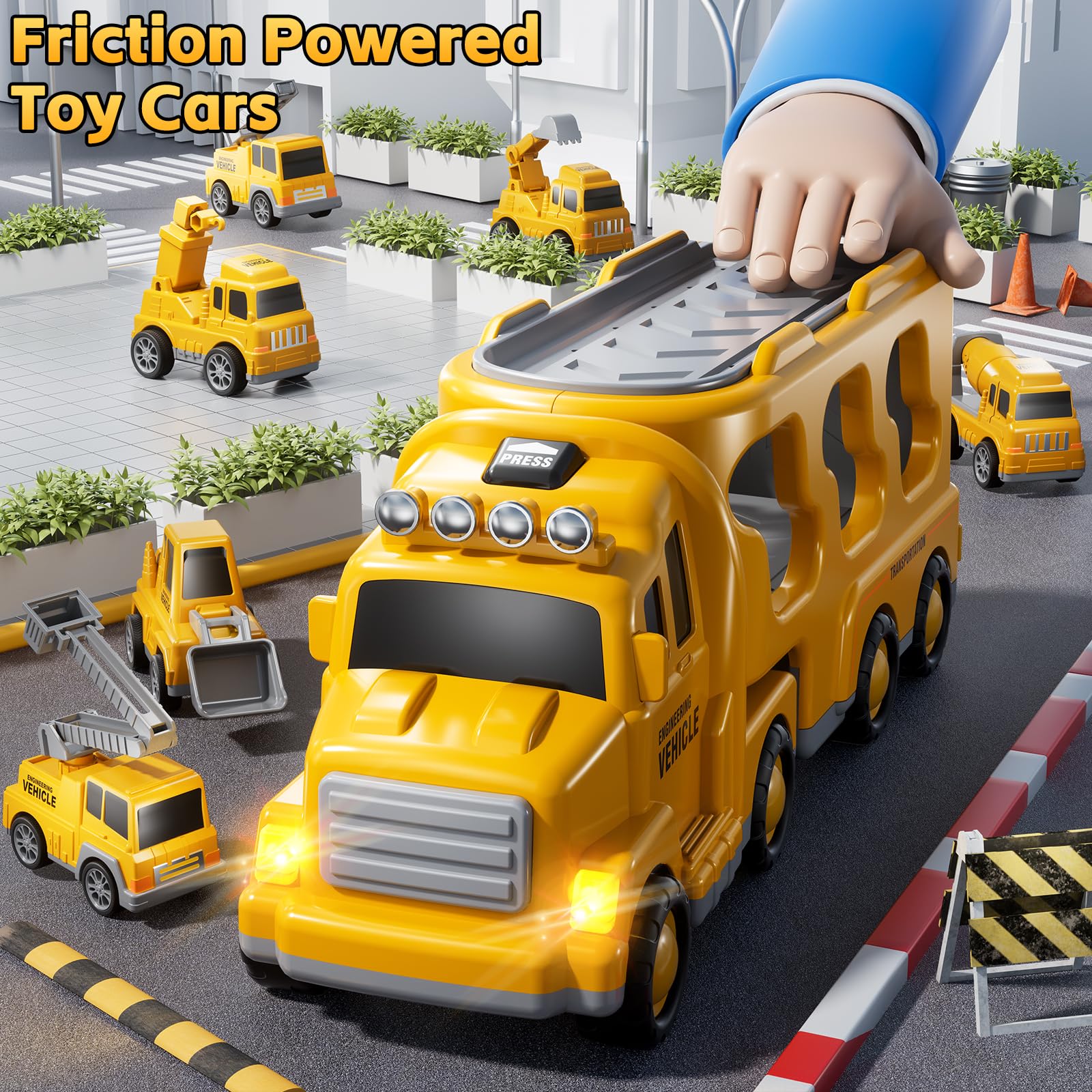 KIZONLY excavator toy with light sound enhances sensory play