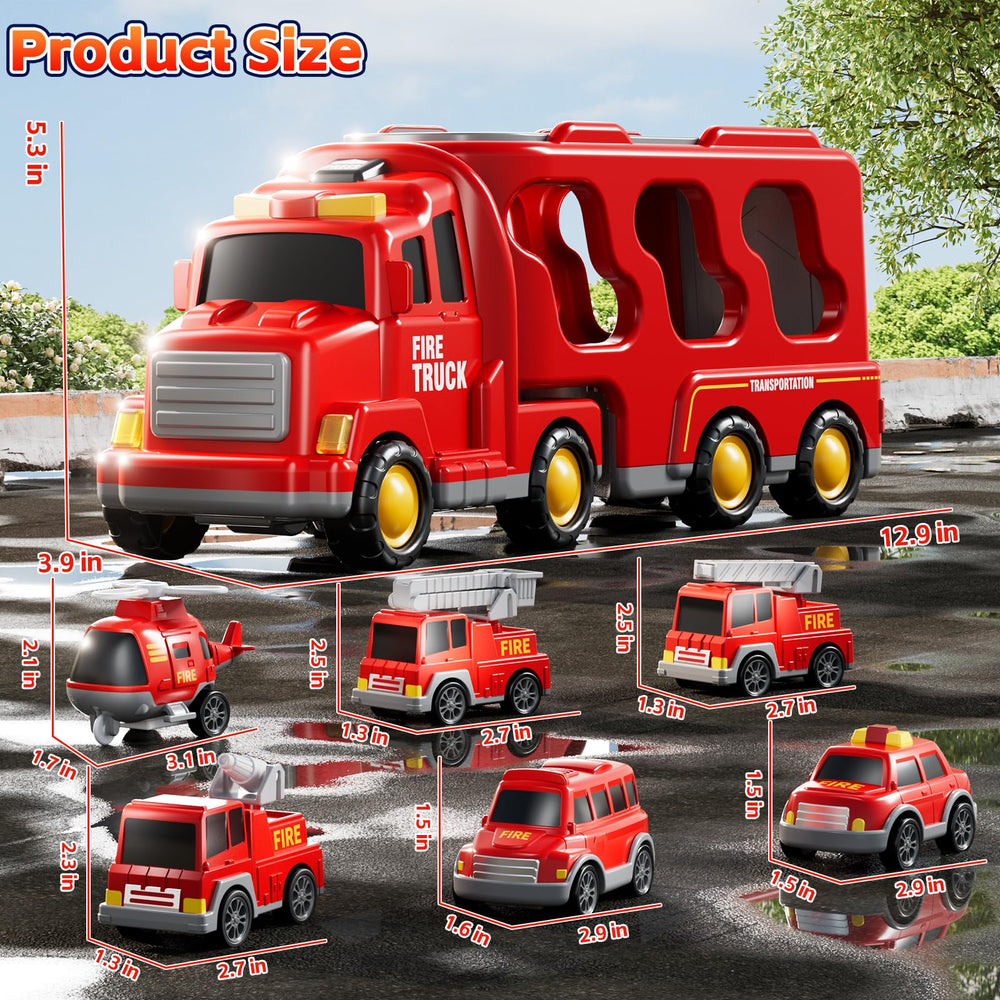 KIZONLY Fire Truck 7in1 sprinkler car designed for shared play with friends.