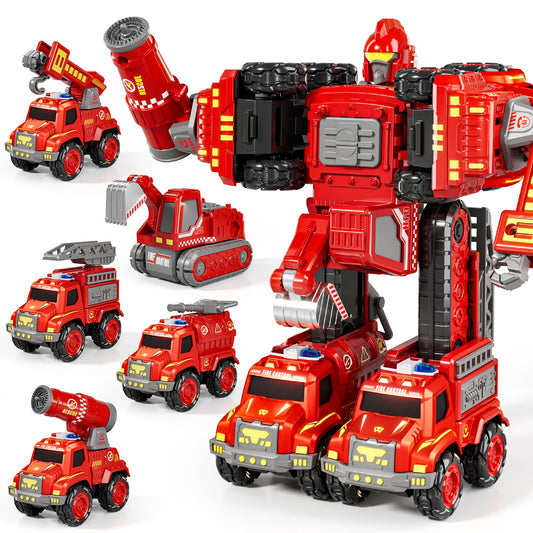 KIZONLY fire truck transforming toy with assembly parts promotes hands-on play and coordination.