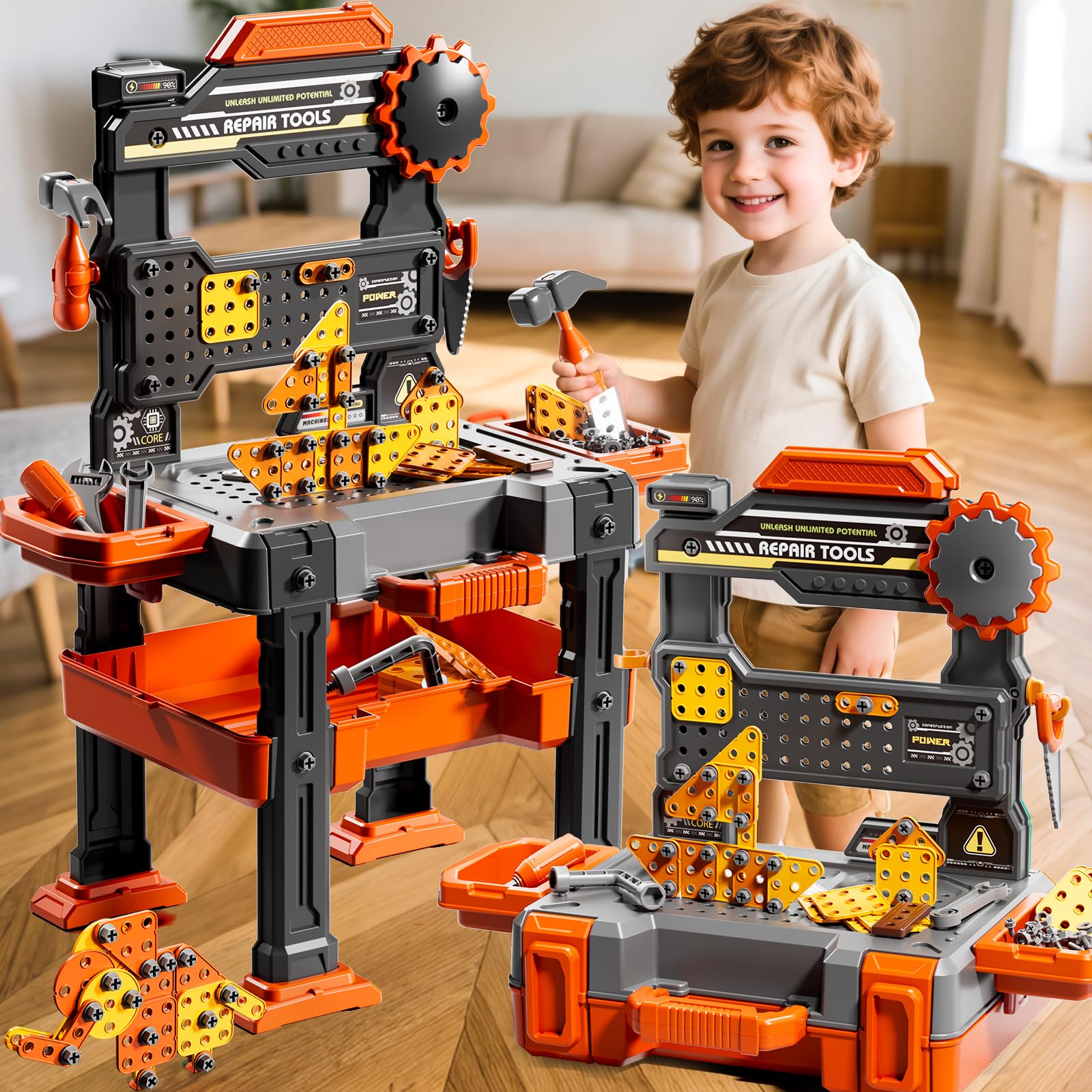 KIZONLY hammer and screwdriver playset designed for little hands and skill building