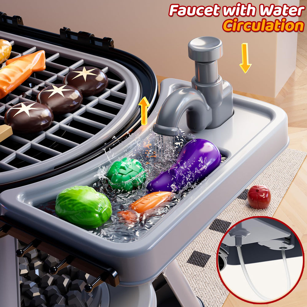 KIZONLY Kids Grill Playset indoor or outdoor use fits versatile play environments