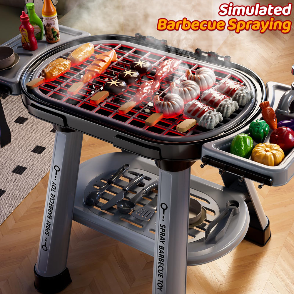 KIZONLY Kids Grill Playset smoke and lights enhance immersive pretend barbecue moments