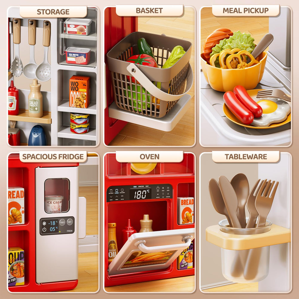 KIZONLY Kids Kitchen Set countertop accessories organize fun kitchen play