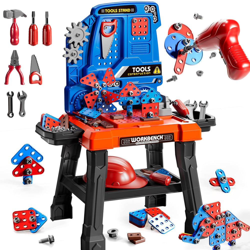 KIZONLY kids tool toy workbench with drill in action for imaginative play and skill-building
