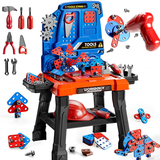 KIZONLY kids tool toy workbench with drill in action for imaginative play and skill-building