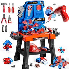 KIZONLY kids tool toy workbench with drill in action for imaginative play and skill-building