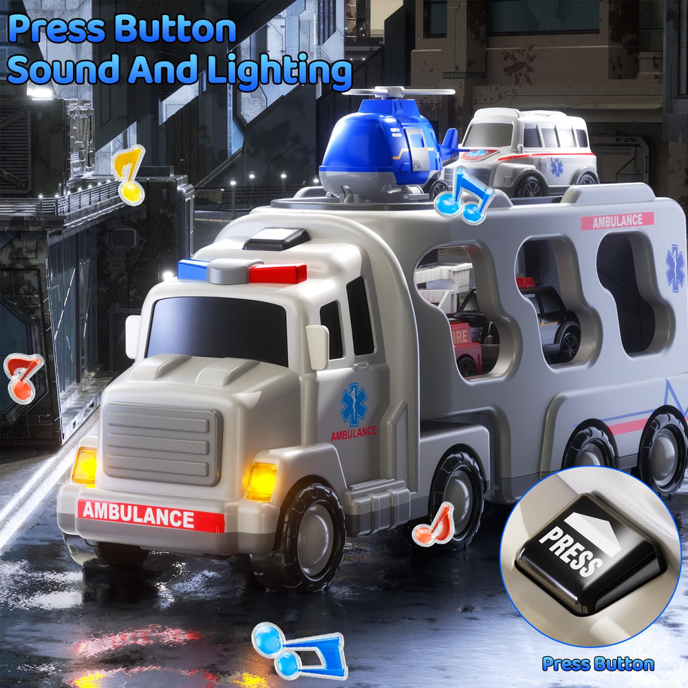 KIZONLY light and sound ambulance button provides engaging sensory feedback