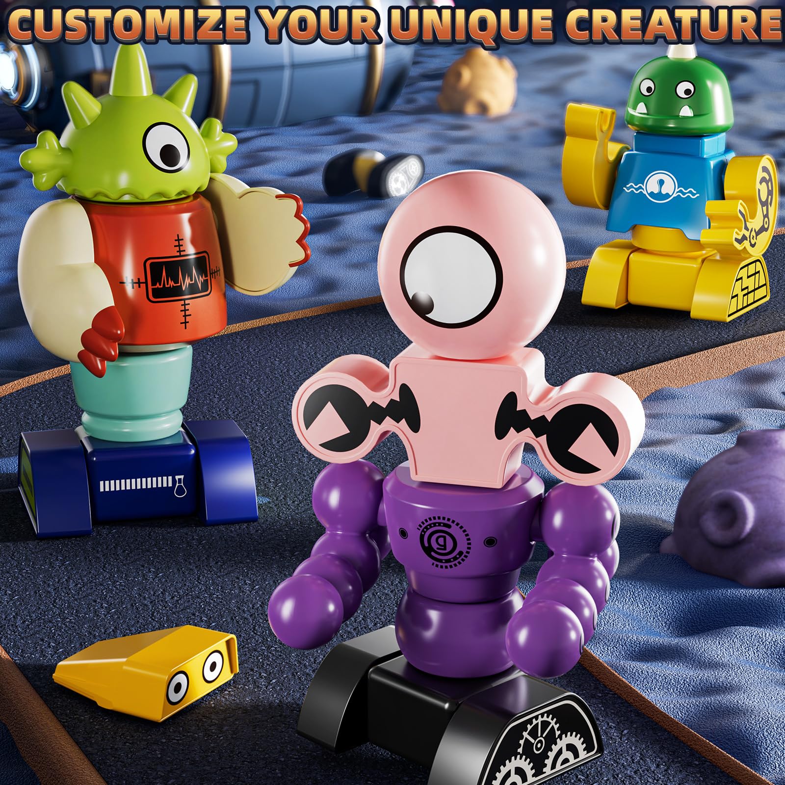 KIZONLY magnets robot blocks with rotating arms demonstrate movable parts for interactive play.