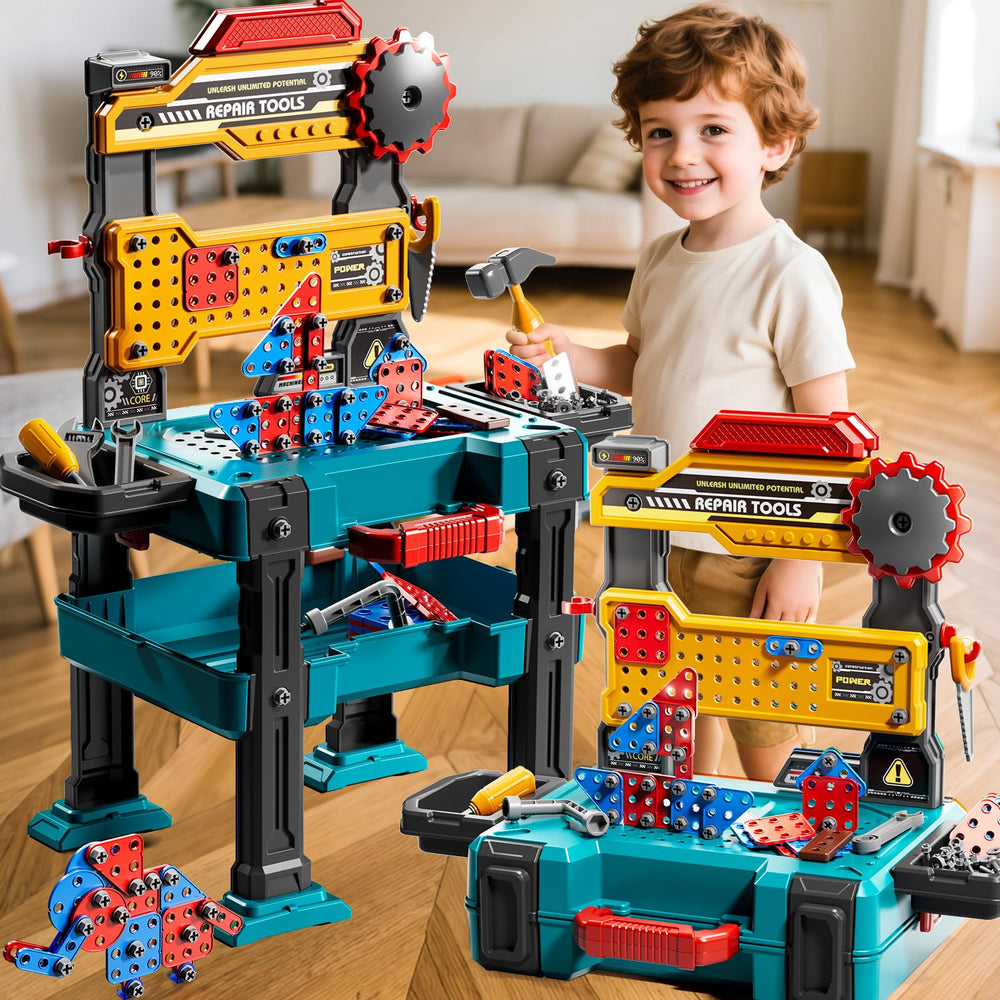 KIZONLY Pretend-Play Toolbox shown open for easy storage and cleanup
