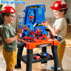 KIZONLY pretend-play workbench shown for realistic assembly and problem-solving pretend tasks