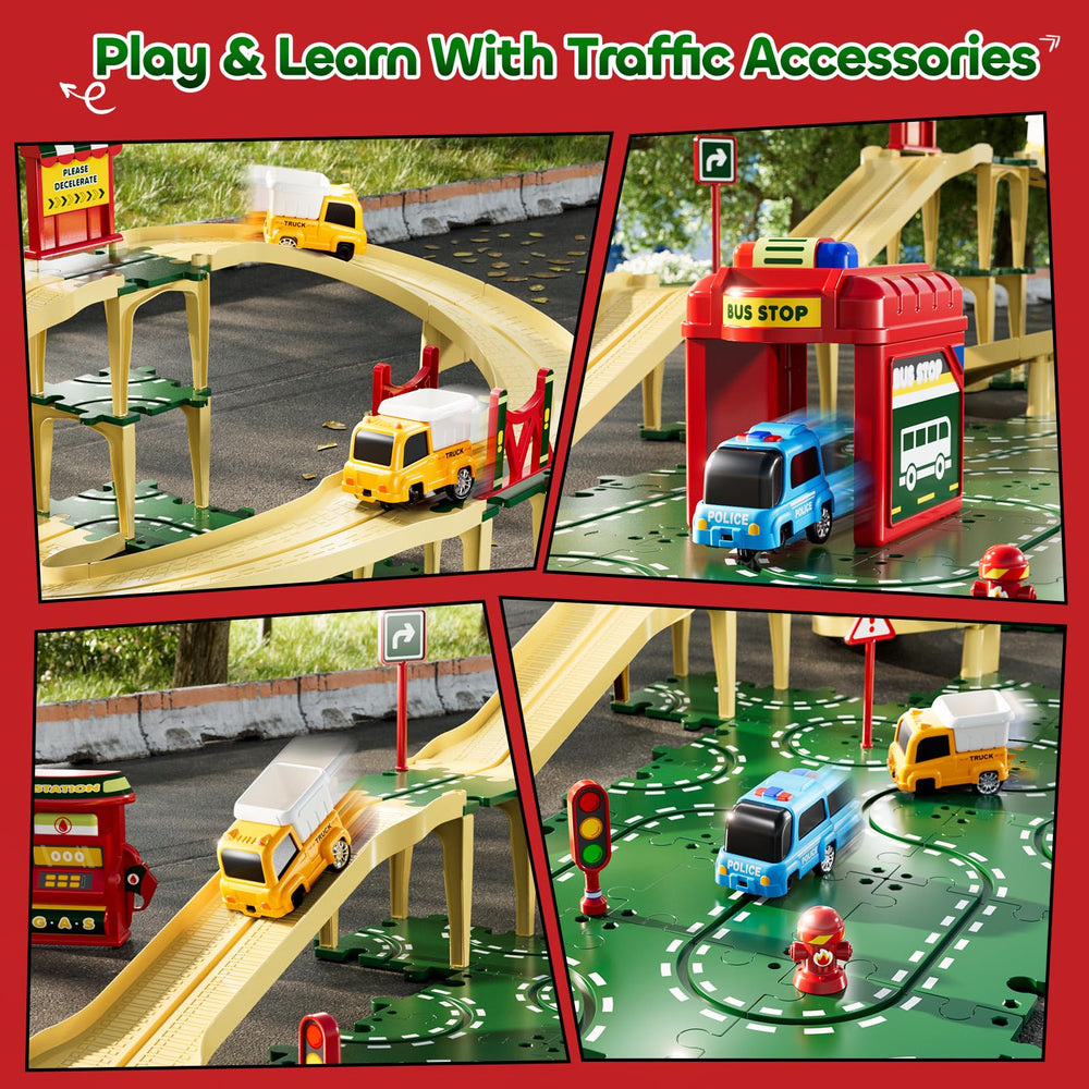 KIZONLY Puzzle Racer flexible sections support limitless reconfiguration and creative thinking
