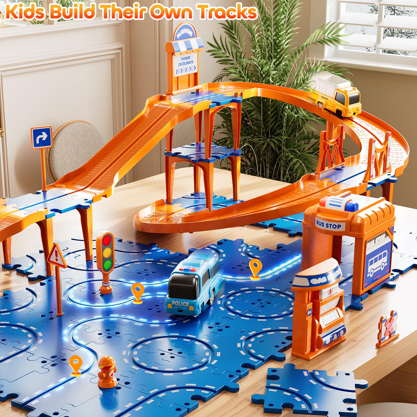 KIZONLY Puzzle Racer police car image ready for traffic-role play.