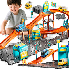 KIZONLY Puzzle Racer set overview for versatile racing play and imagination.