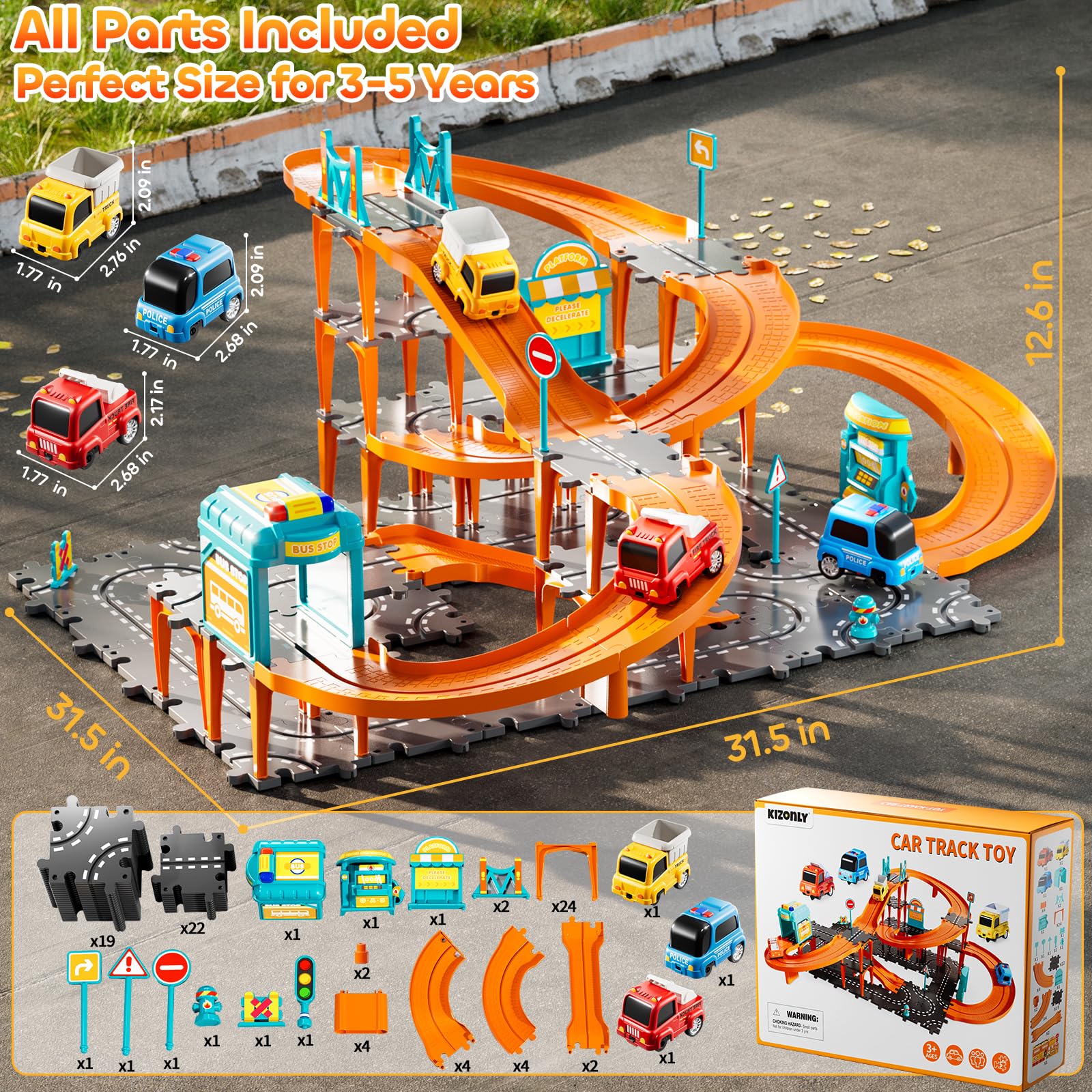 KIZONLY construction trucks enable proactive, story-driven role play.