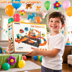 KIZONLY Puzzle Racer on the floor invites collaborative layout building.