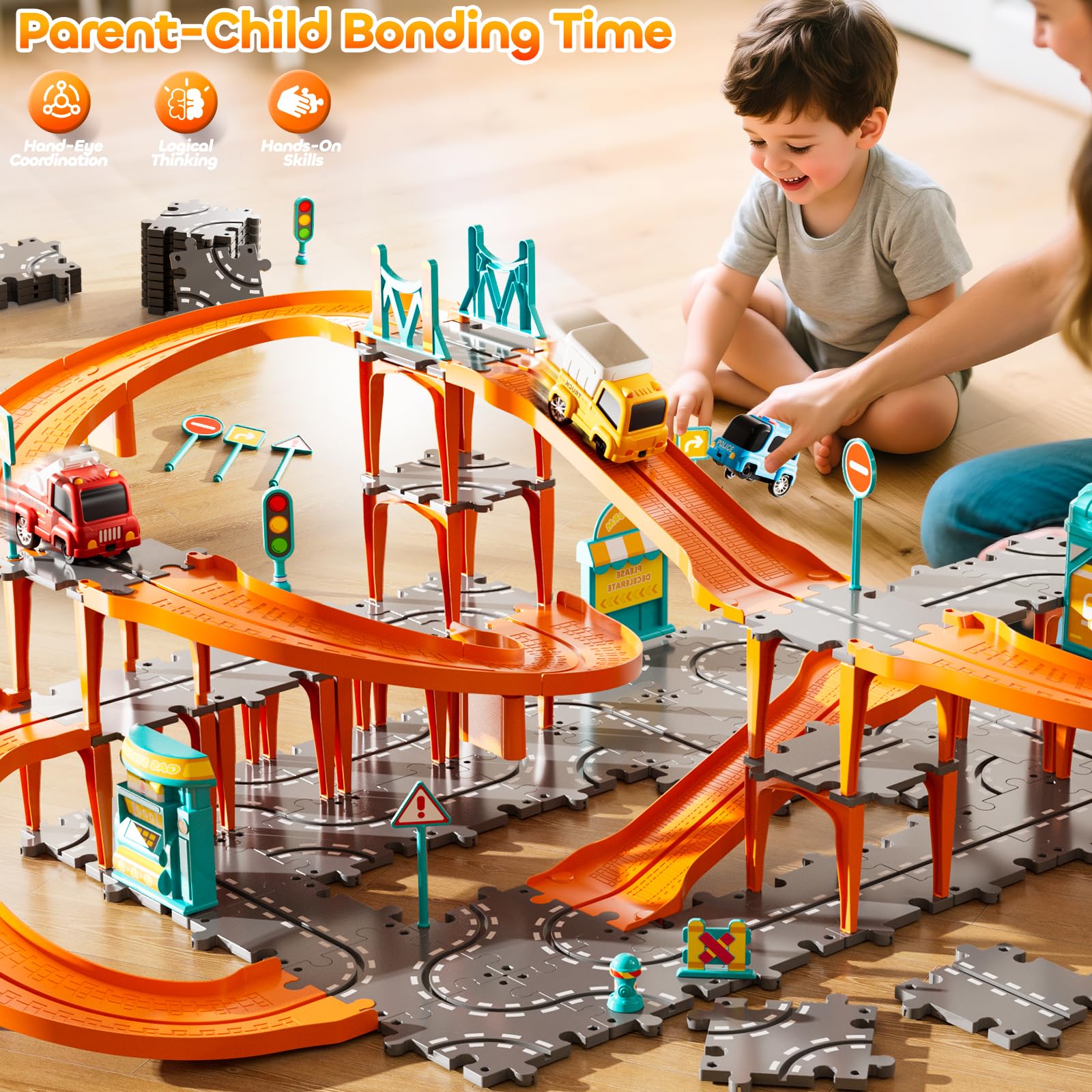 KIZONLY straight tracks extend routes for open-ended play sessions.
