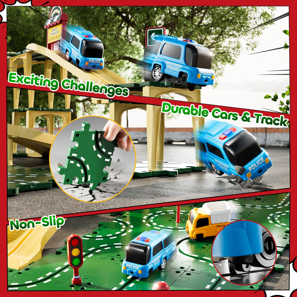 KIZONLY Puzzle Racer traffic parts simulate real road scenes for early problem-solving
