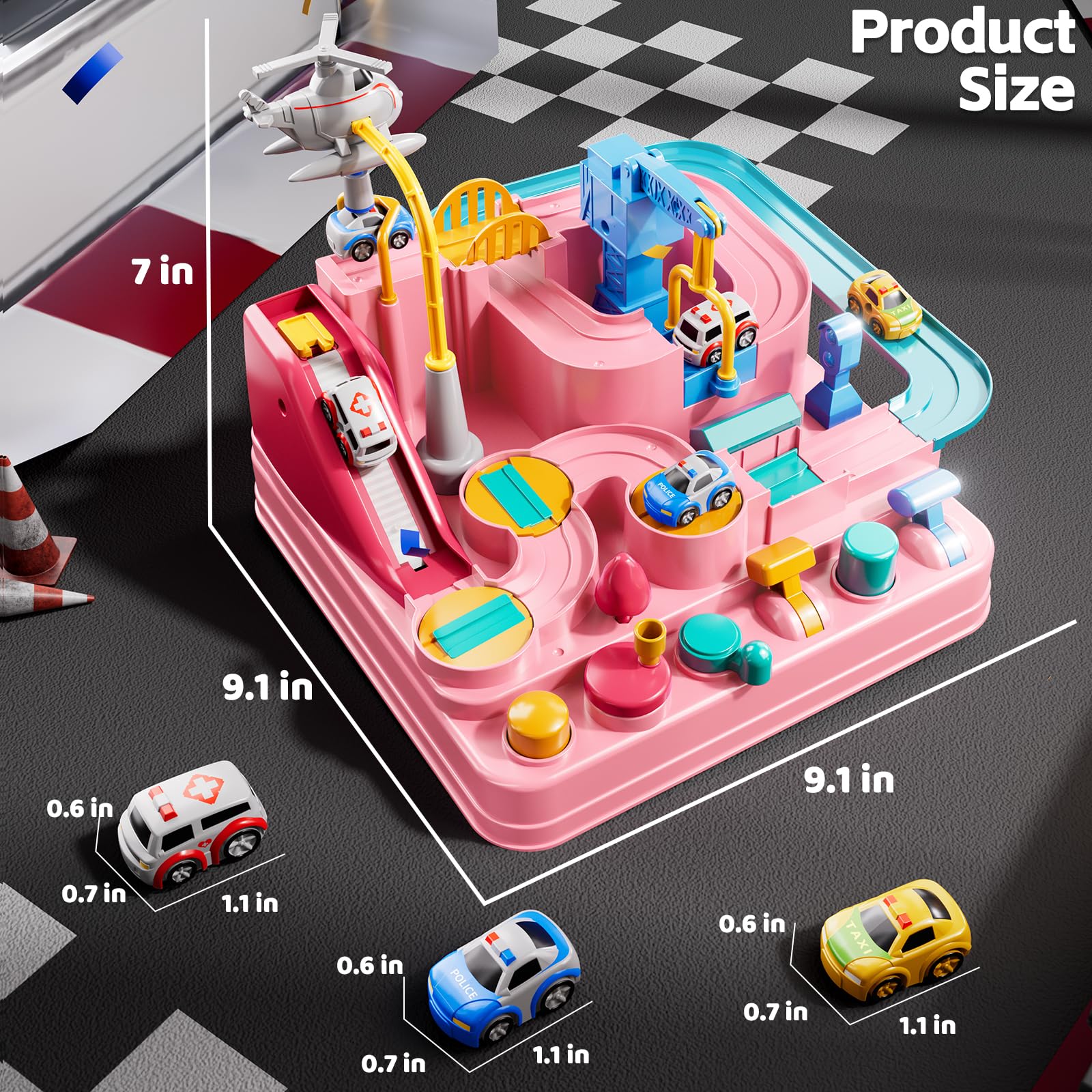 KIZONLY small cars police ambulance taxi image implies included lineup boosts imaginative scenarios.