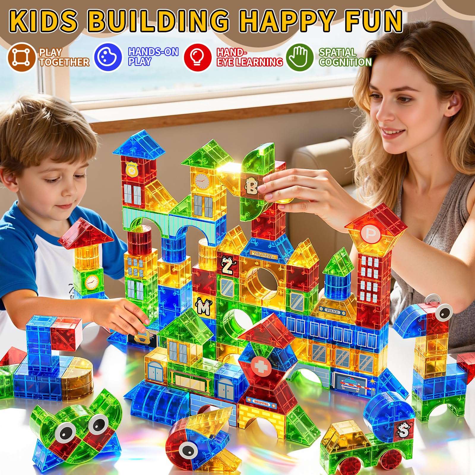 KIZONLY toddler magnet toy demonstrates open-ended building and coordination skills.
