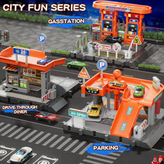 KIZONLY themed accessories complete the garage toy set