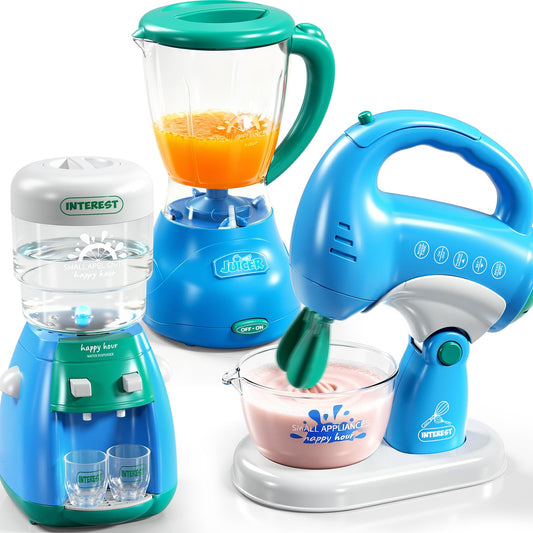 KIZONLY toy kitchen blender enhances pretend smoothies and fine motor development for toddlers.