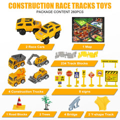 Kizplays race tracks include bridges and Y-tracks for varied routes.