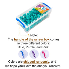 Kizzikids Screws Kit Top-up 180 Piece—blue packaging for easy storage and quick setup