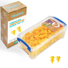 Kizzikids screws kit topup 180-piece screws close-up for creative cardboard builds