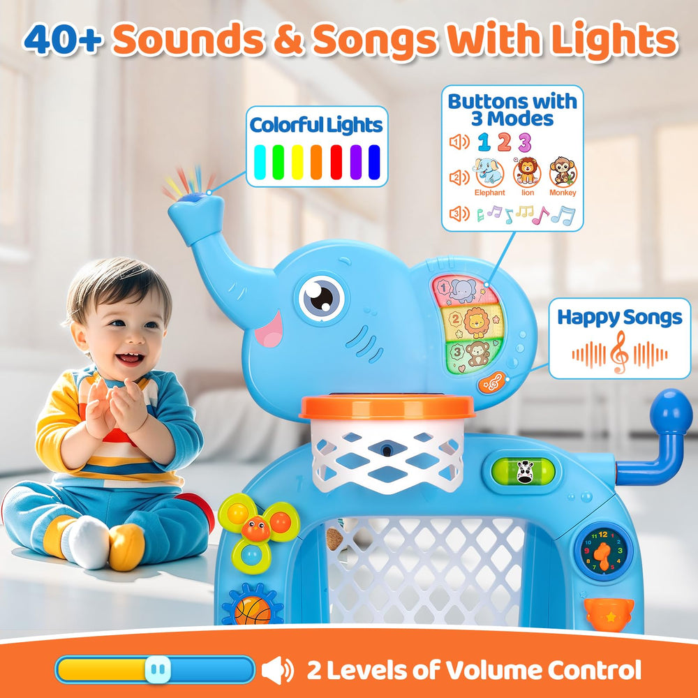 KIZZYEA baby basketball hoop and soccer goal encourages early motor skills