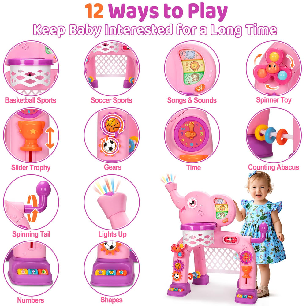 KIZZYEA interactive buttons and lights engage senses during playtime.